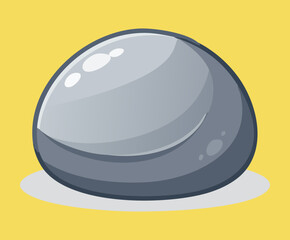 Round heavy gray stone block material icon for obstacles hurdle design in fantasy side scroller jumper casual arcade platformer game © firstprincess