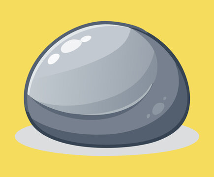 Round heavy gray stone block material icon for obstacles hurdle design in fantasy side scroller jumper casual arcade platformer game