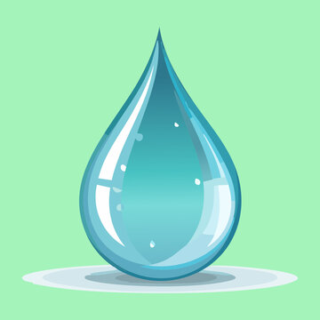 Translucent glossy blue liquid drop water icon emblem for ocean magic mana resource potion crafting recipe slot selection grid video game