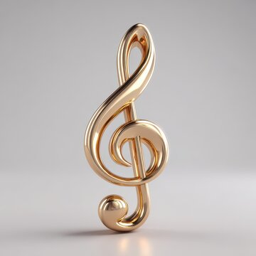 Golden Treble Clef on Minimal Background
