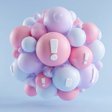 Abstract 3D Exclamation Mark Cluster