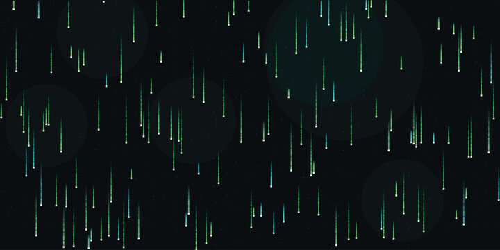 Digital matrix rain background with falling green binary code