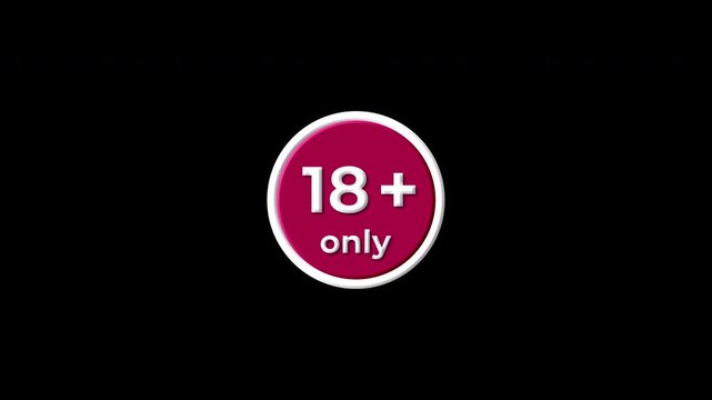 18+ Only Badge Loop Animation (transparent background)