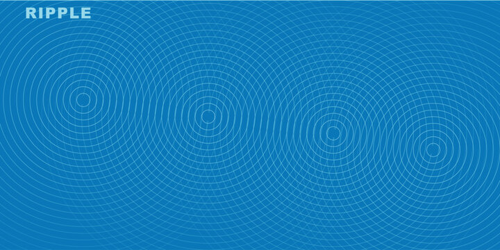 Abstract blue background with concentric ripple circles pattern