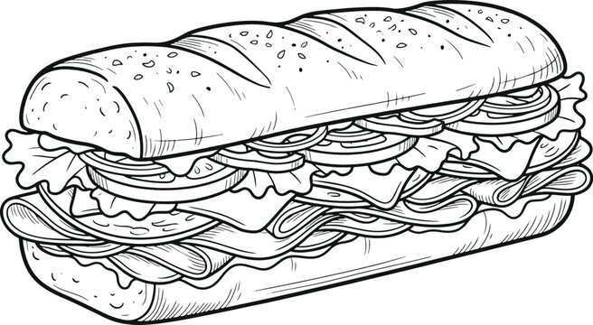 sub sandwich lineart.eps