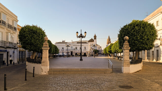Medina Sidonia main square Plaza de Espana in Cadiz Spain