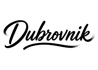 Fototapeta premium Dubrovnik city name. Vector city name brush on a white background