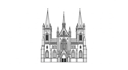 Fototapeta premium Gothic Cathedral Architecture Building Design.