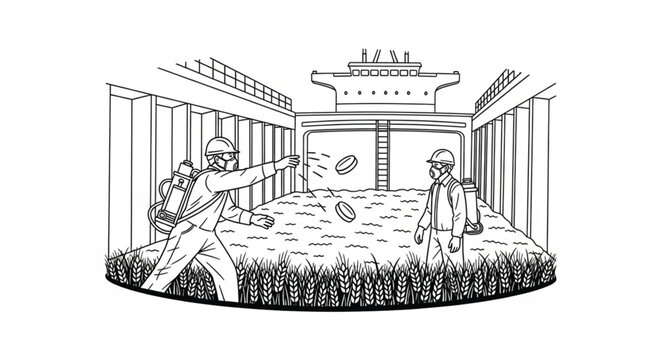 Man throwing baseball to a boy.