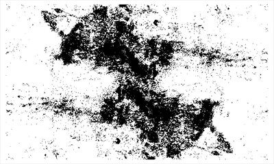 Obraz premium Black ink splatter texture on white background with grunge effect for abstract design concepts