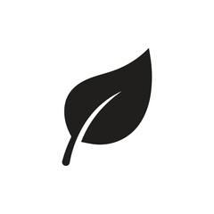 Fototapeta premium Minimalist black silhouette graphic of a pointed leaf with silhouette, botanical