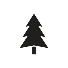Obraz premium Black silhouette graphic icon of a simple evergreen tree with evergreen