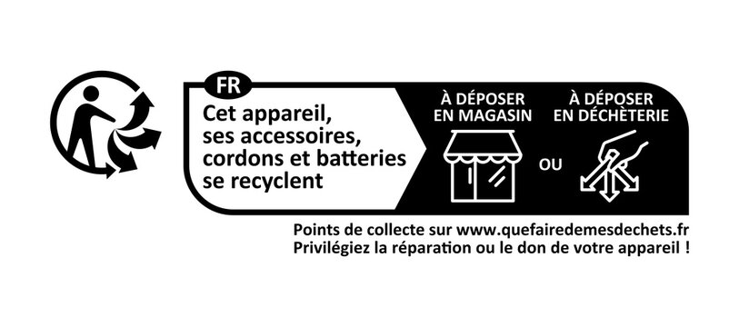 Triman logo for electrical appliances and batteries