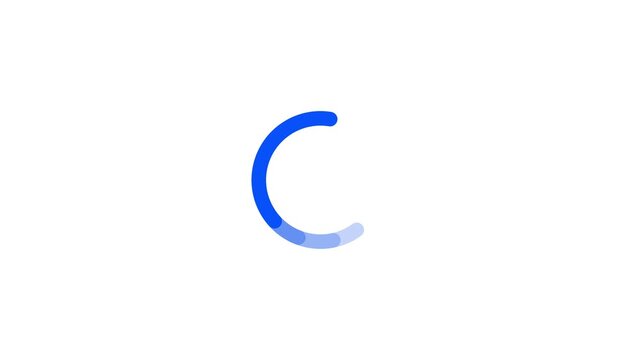 Loading Circle Animation &ndash; Spinning Load Icon Loop on White Background, Digital Progress Indicator Motion Graphic