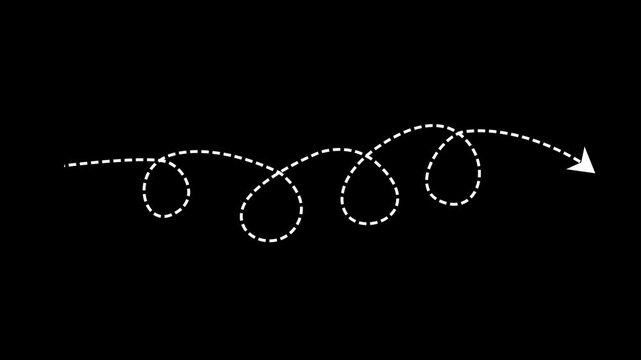 Animated Arrow Direction Icon with Dotted Path Line