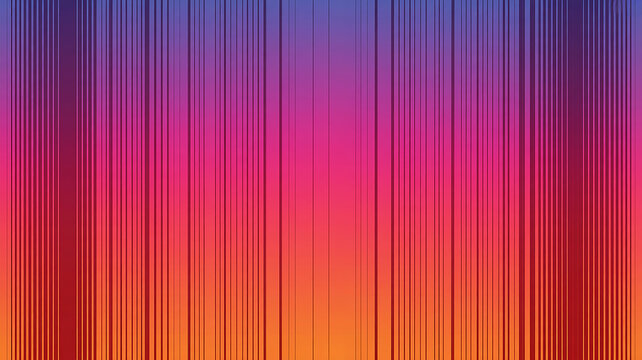 Vibrant vertical lines in a barcode-like pattern across a rich blue to orange gradient background Keywords: abstract