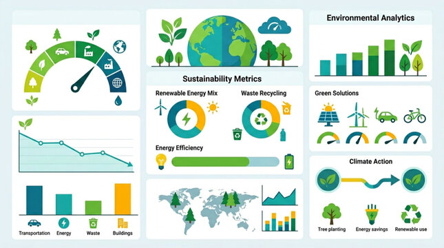 Environmental analysis infographic with icons.