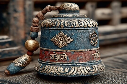 Traditional Peace Bell as a cultural icon for International Day of Peace, harmonious background