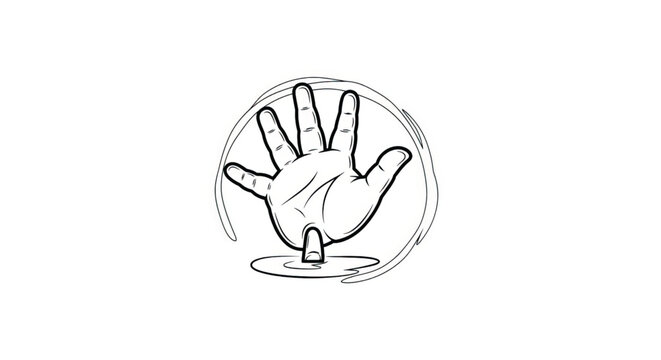 Hand Stop Sign Gesture Symbol.