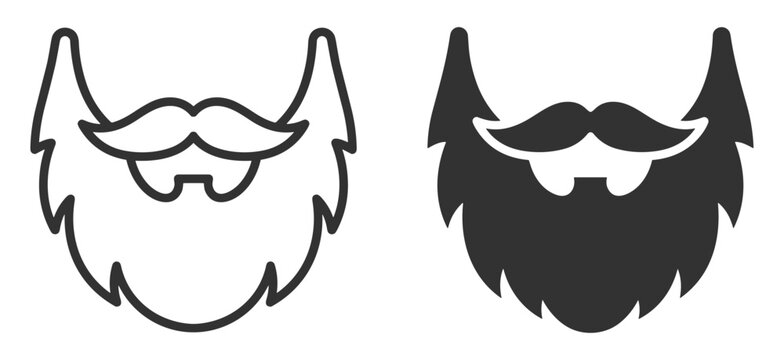 viking helmet icon with beard and mustache vector illustration for logo or design on transparent background