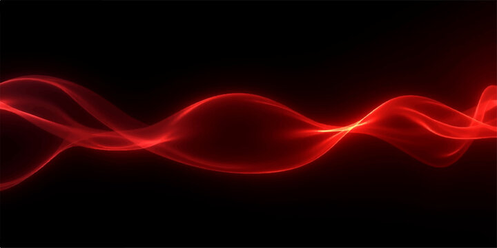 Abstract red background with dynamic waves and glowing lines forms a fire flame concept wallpaper with fractal energy effect