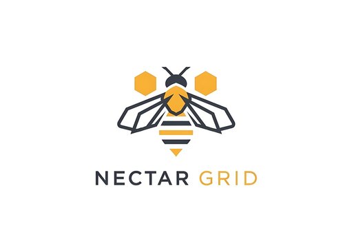 Geometric bee illustration with honeycomb pattern on a white background modern vector design