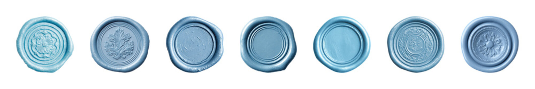 PNG Elegant blue wax seals collection on transparent background
