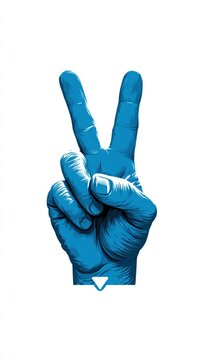 T-shirt icon with peace hand gesture, representing wearable message of harmony