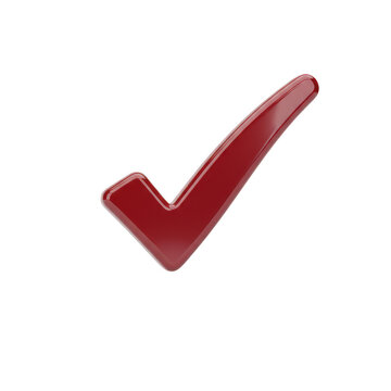 Red checkmark icon in 3d style