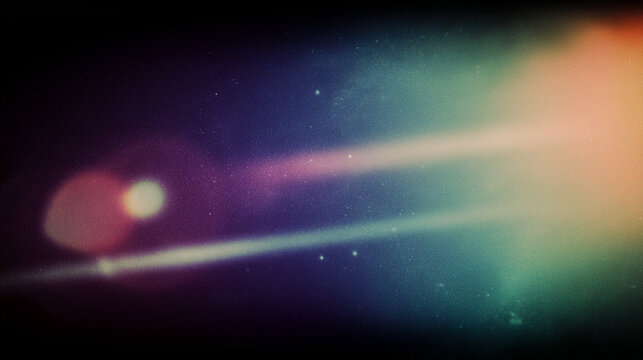 colorful lens flare with light streaks and bokeh effect