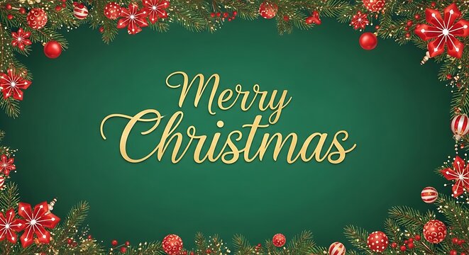 Festive christmas background with elegant typography and holiday decorations