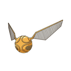 Naklejka premium Illustrated Golden Snitch from the Magical Quidditch Sport.