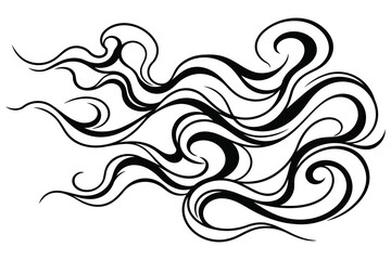 Fototapeta premium Black and white abstract wind flow lines design Vector