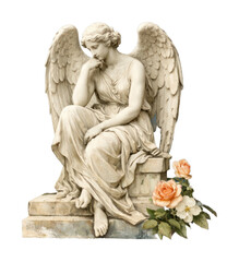 Obraz premium Elegant angel statue illustration