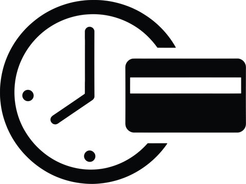 Payment deadline clock icon for finance and banking time management
