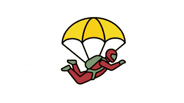 Skydiver flat vector illustration cute cartoon parachute icon extreme sport adventure freefall design flat vector illustration cute cartoon icon design