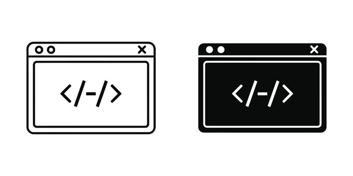 Code snippet displayed in a browser window with dark and light themes for web development concept