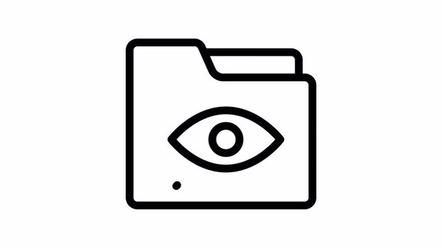 hidden folder line icon animation. privacy document outline animated