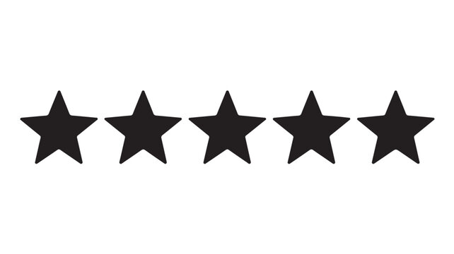 Five Stars Rating Icon for Customer Feedback and Reviews