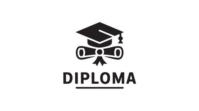 Graduation Cap Logo Vector Diploma Education Achievement Symbol