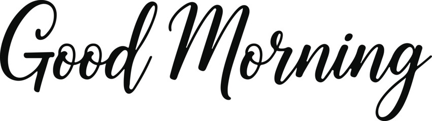 Obraz premium Good morning text, handwritten lettering
