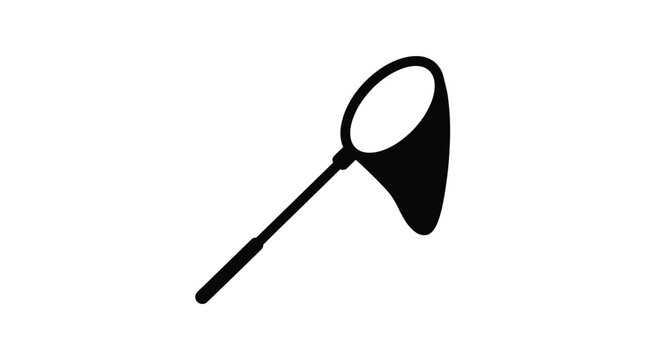 Butterfly net silhouette on a white background simple graphic design