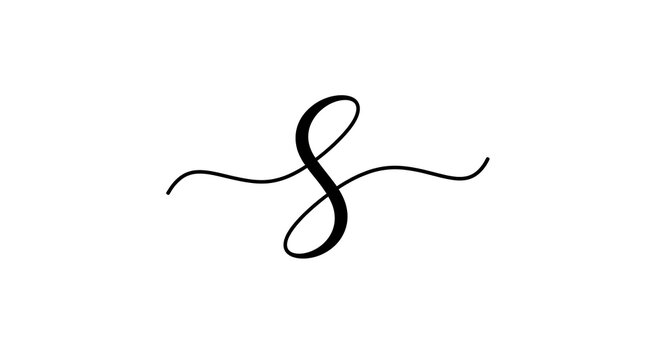 Black ink handwritten ampersand symbol on white background
