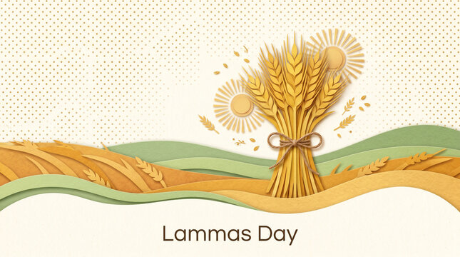 Golden wheat sheaf for lammas harvest festival celebration