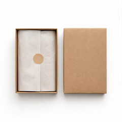 Fototapeta premium Premium Gift Box Mockup with Tissue Paper and Lid 