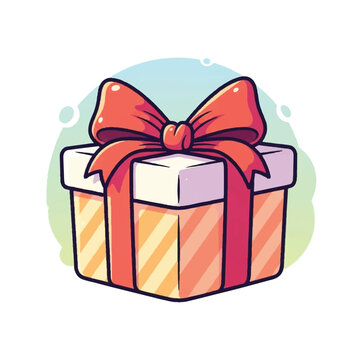 A beautifully wrapped gift box with a large red bow.