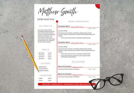 Modern Professional Resume Template Design