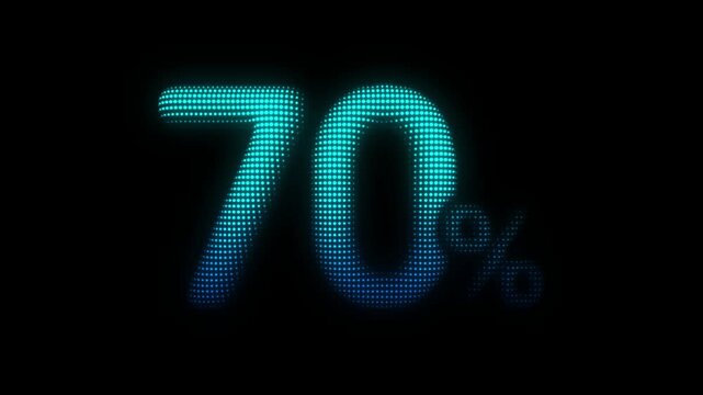 Blue 70% Off Particle Animation on Dark Background, Glowing Dot Grid Vertical Scanning Animation Motion Graphics Seamless Loop, 4K