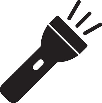 flashlight icon black silhouette on white background