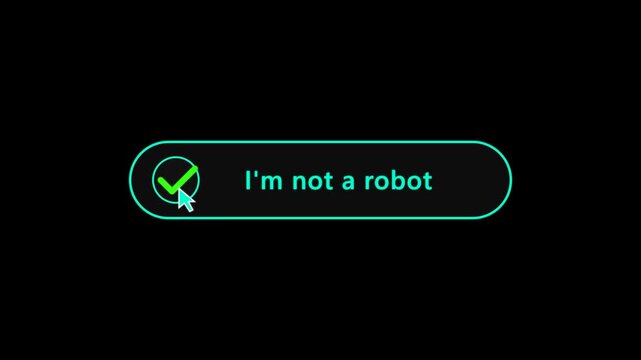 Cyber Security Verification Badge Animation with I&rsquo;m Not a Robot Check Mark Interface